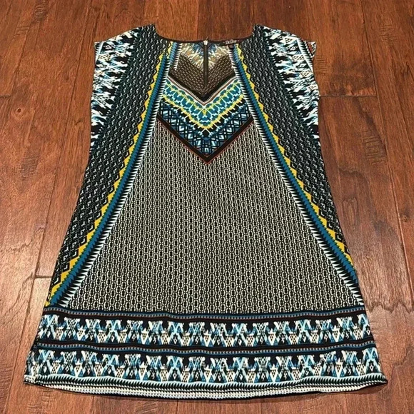 Small BE BOP SLEEVELESS AZTEC DRESS - Picture 1 of 8